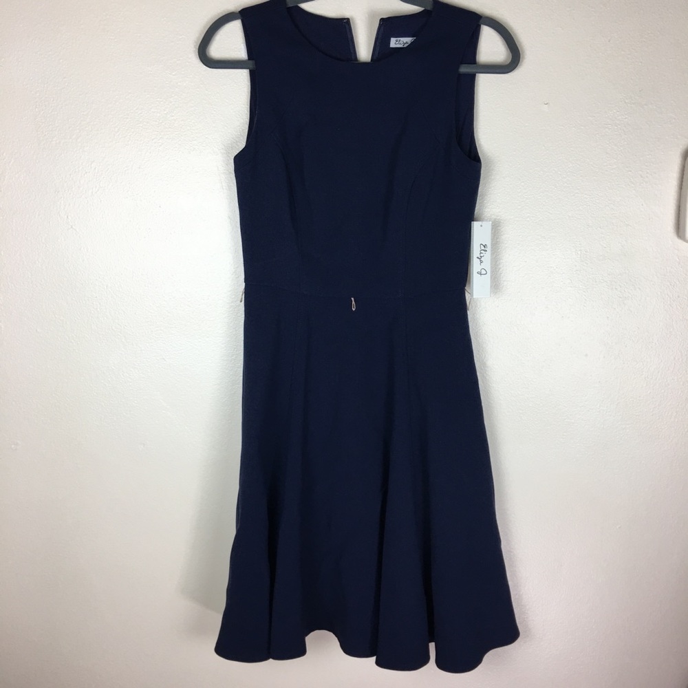 Eliza J Navy blue fit-and-flare dress